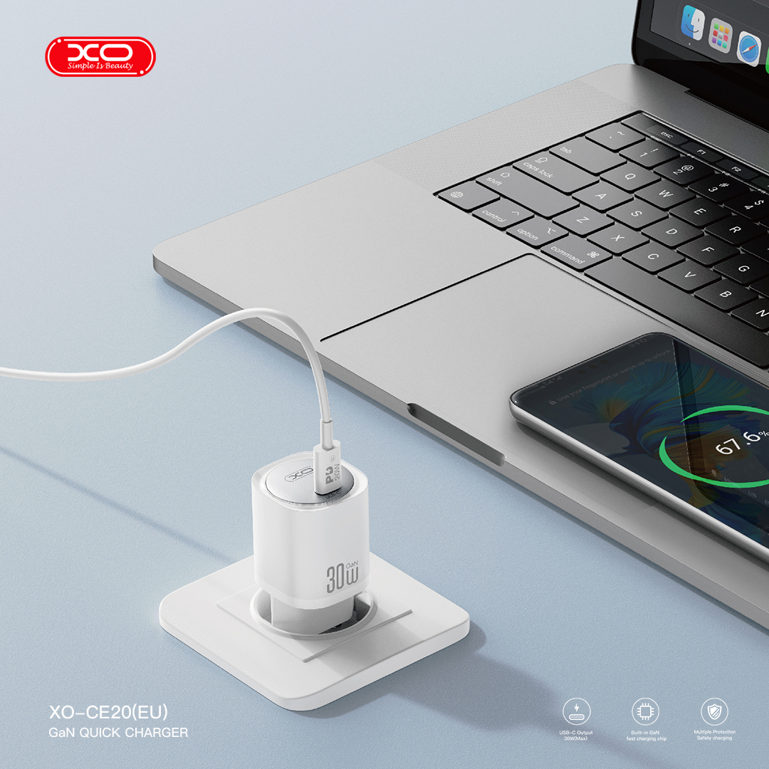 XO wall charger CE20 PD 30W 1x USB-C white - Image 5