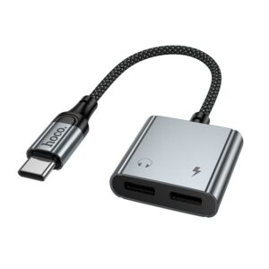 Hoco Adapter AUX USB C to 2xUSB C max 10W UPA34A gray