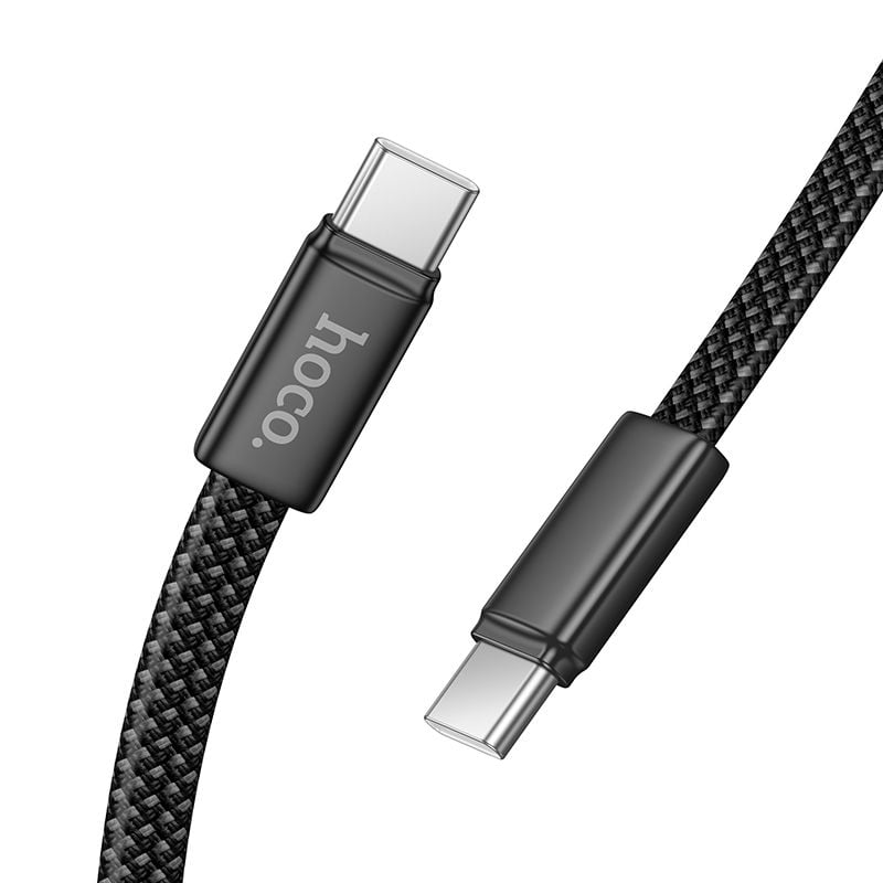 Flat Cable USB-C to USB-C Hoco 3A 60W 1m X125 black