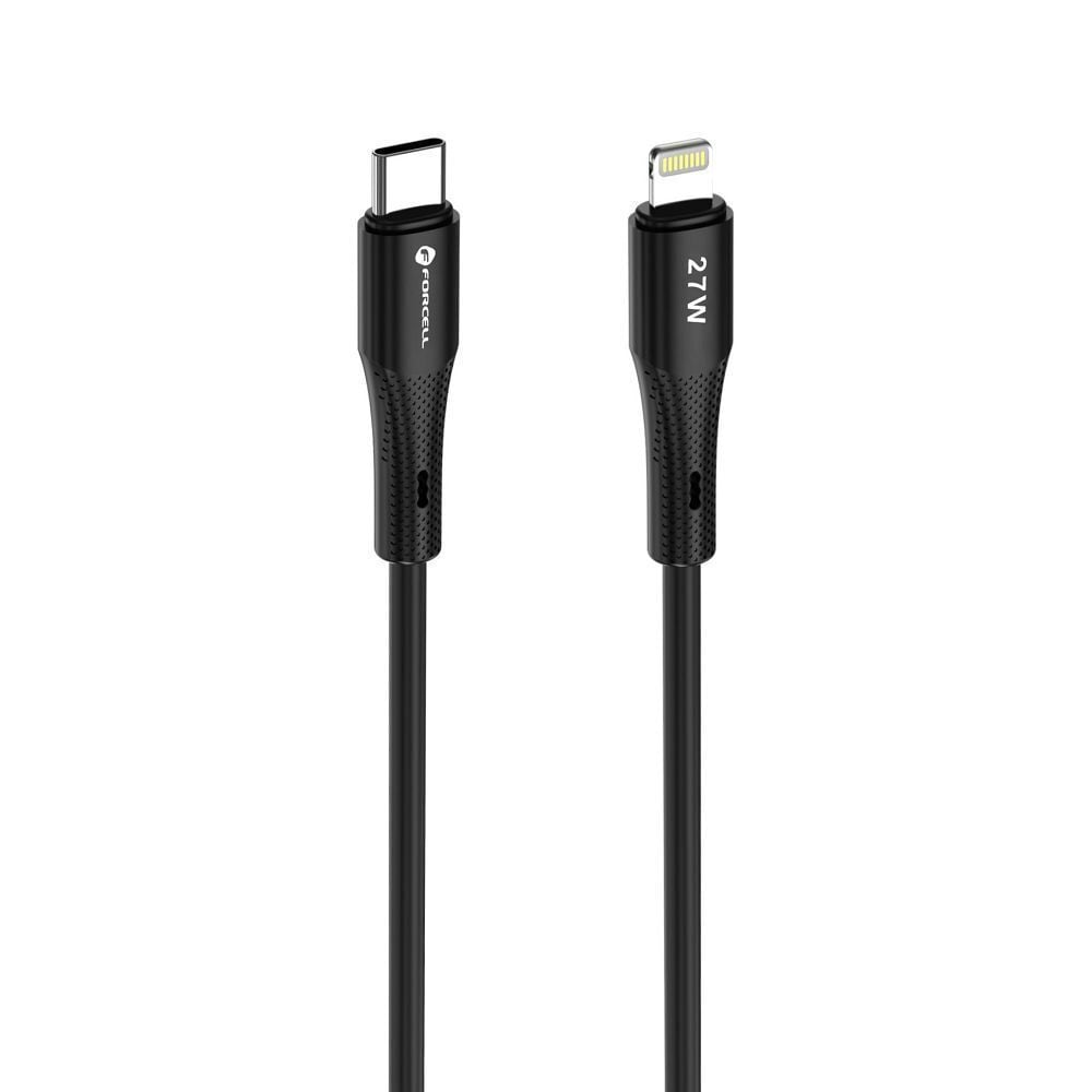 Cable USB-C to Lightning Forcell F-Energy PD 3A 27W Silicone 1m C346 black