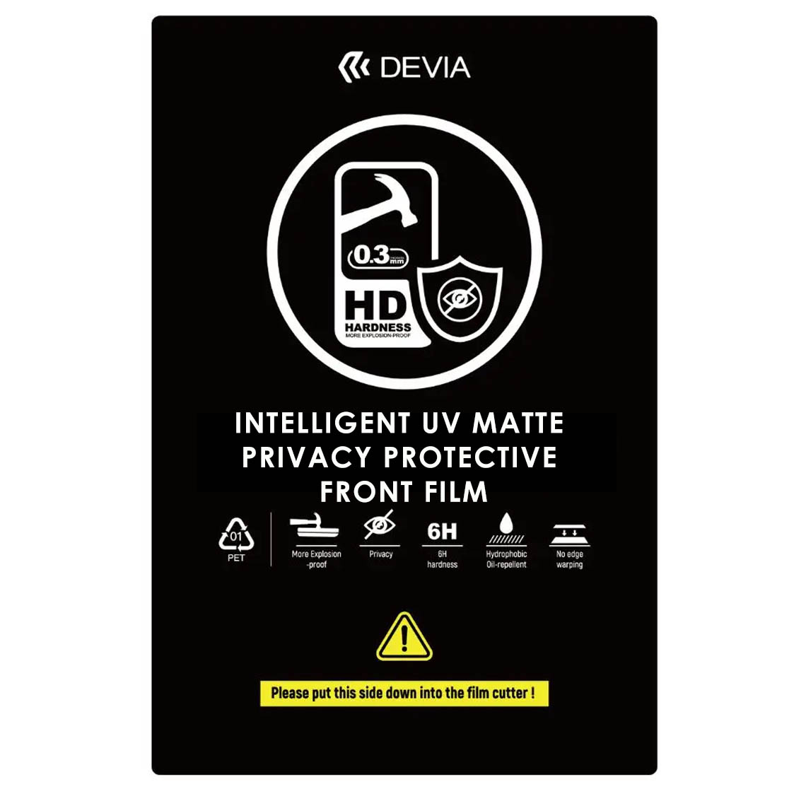 UV MATTE Privacy DEVIA Intelligent Protective Front Film (0.25mm) 10pcs