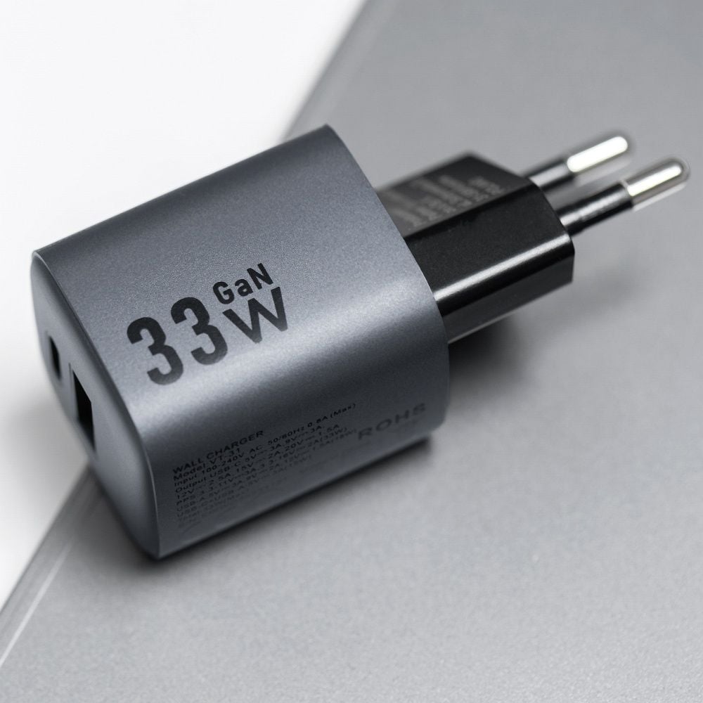 FORCELL F-ENERGY GaN VT31 travel charger Type C + USB A PD QC4.0 3A 33W gray