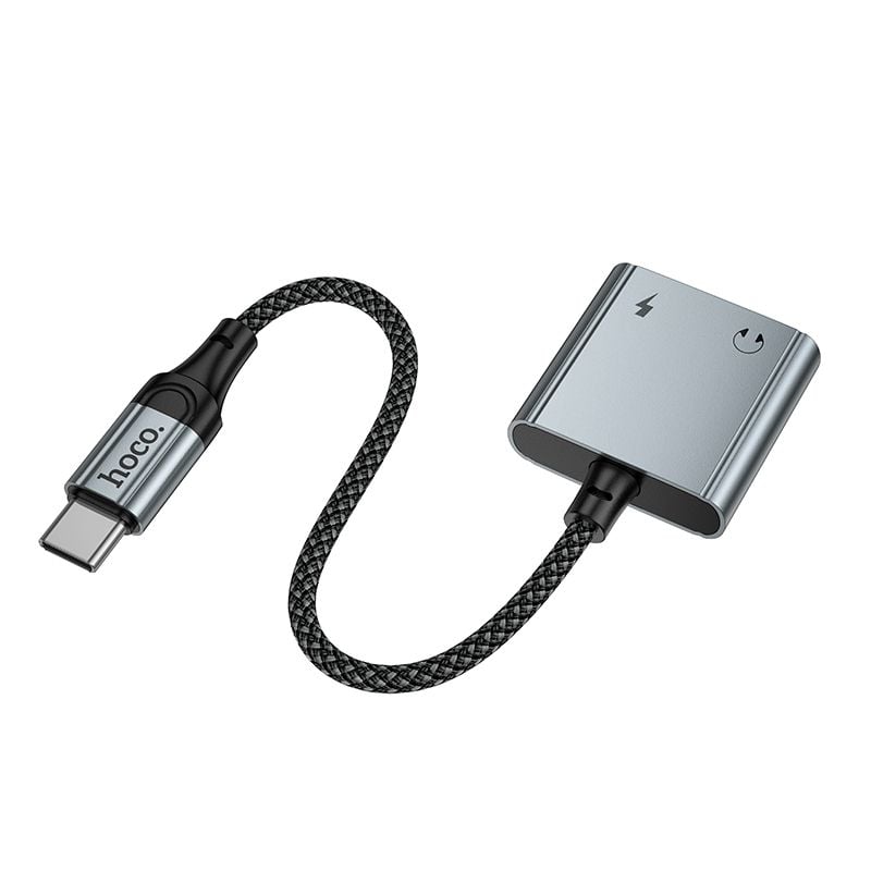 Hoco Adapter AUX USB C to 2xUSB C max 10W UPA34A gray - Image 3