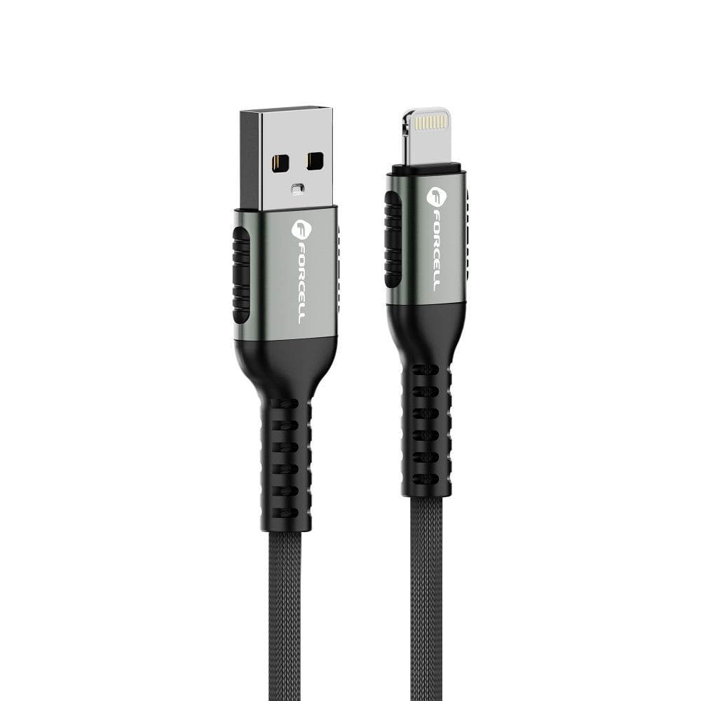 Cable USB-A to Lightning Forcell F-Energy 2,4A 12W Cafule 0,5m C257 black