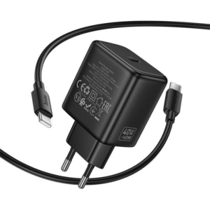 Hoco Phone GaN charger USB-C PD AVS 40W max 60W with USB-C to USB-C cable N83 black