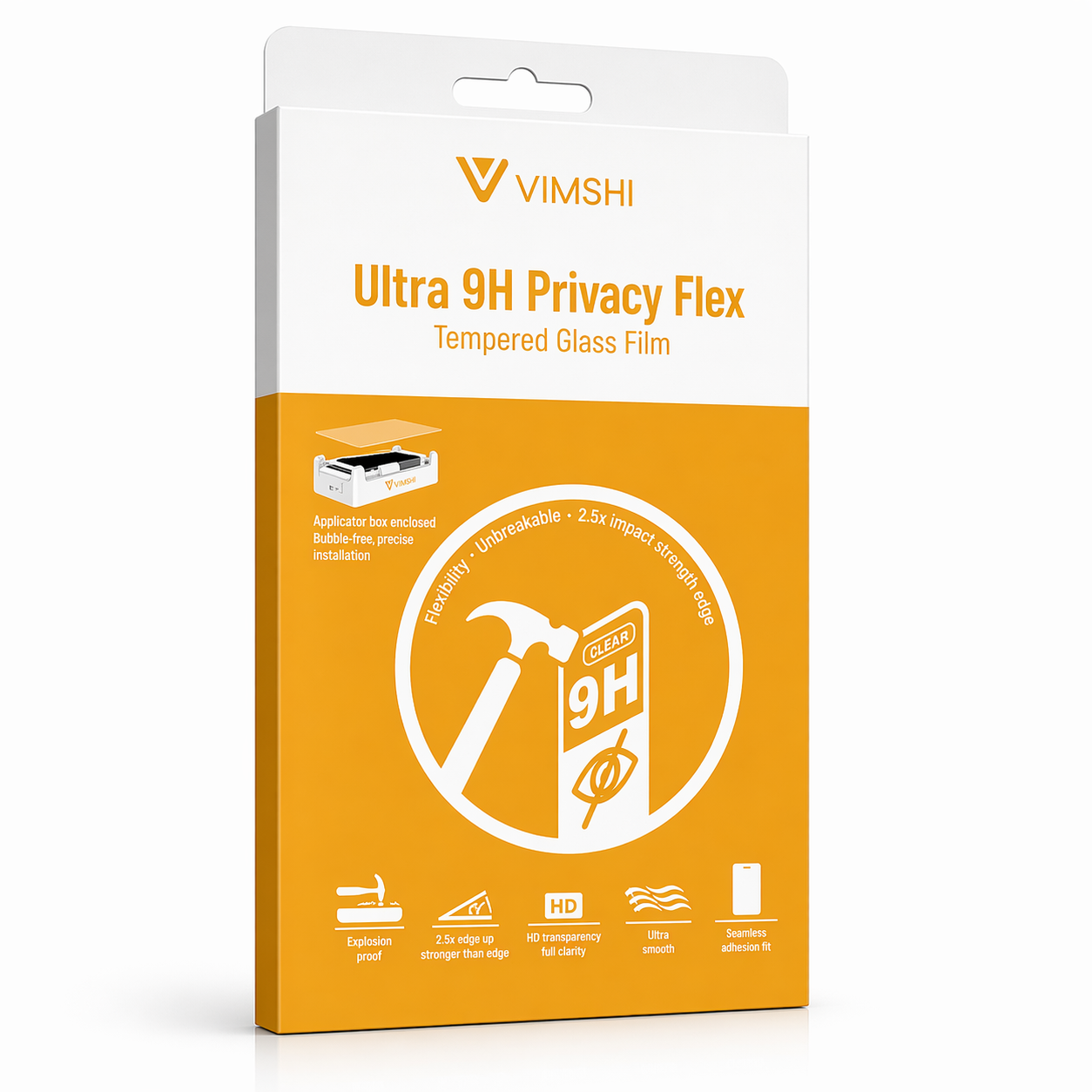 Vimshi HD 9H PRIVACY 0.45mm HARD Flex Tempered Glass