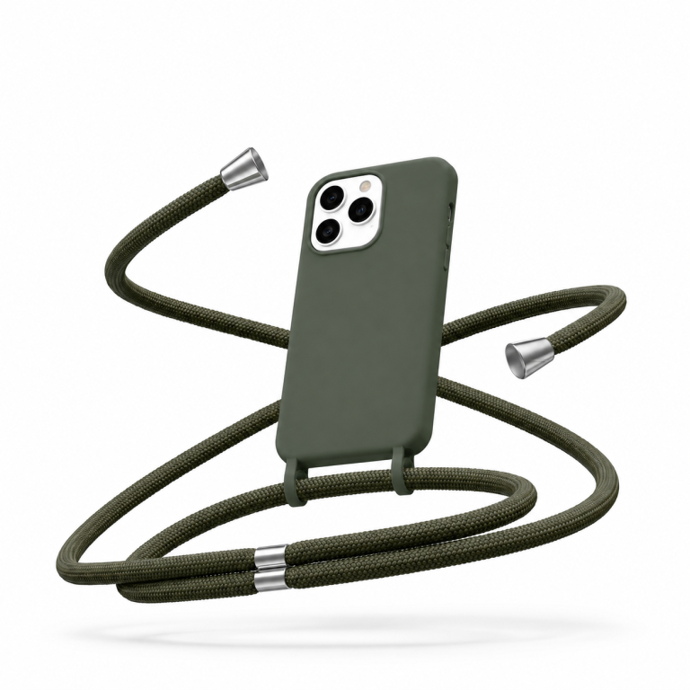 Θήκη Σιλικόνης με Κορδόνι για Xiaomi Redmi Note 10/10s Mobicase – Σκούρο Πράσινο