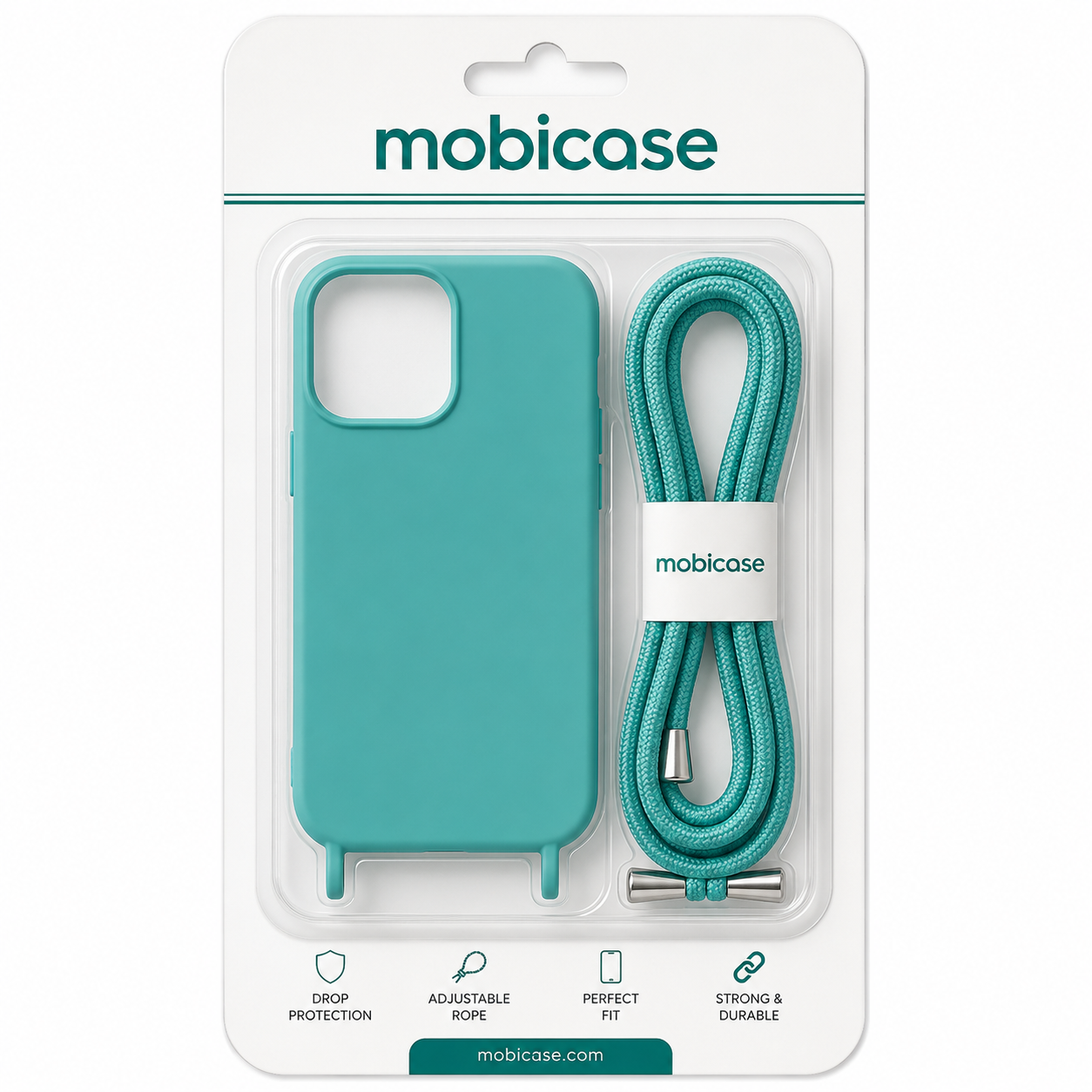 Θήκη Σιλικόνης με Κορδόνι για Samsung Galaxy A51 Mobicase – Τιρκουάζ - Image 2