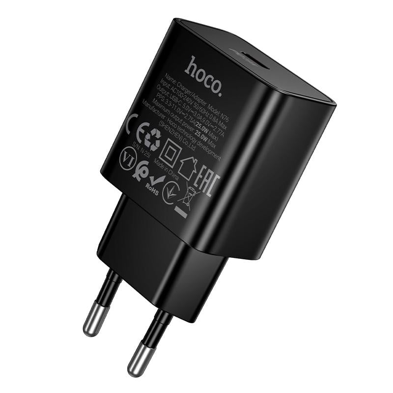 Hoco Phone charger USB C QC PD 25W N76 black - Image 4