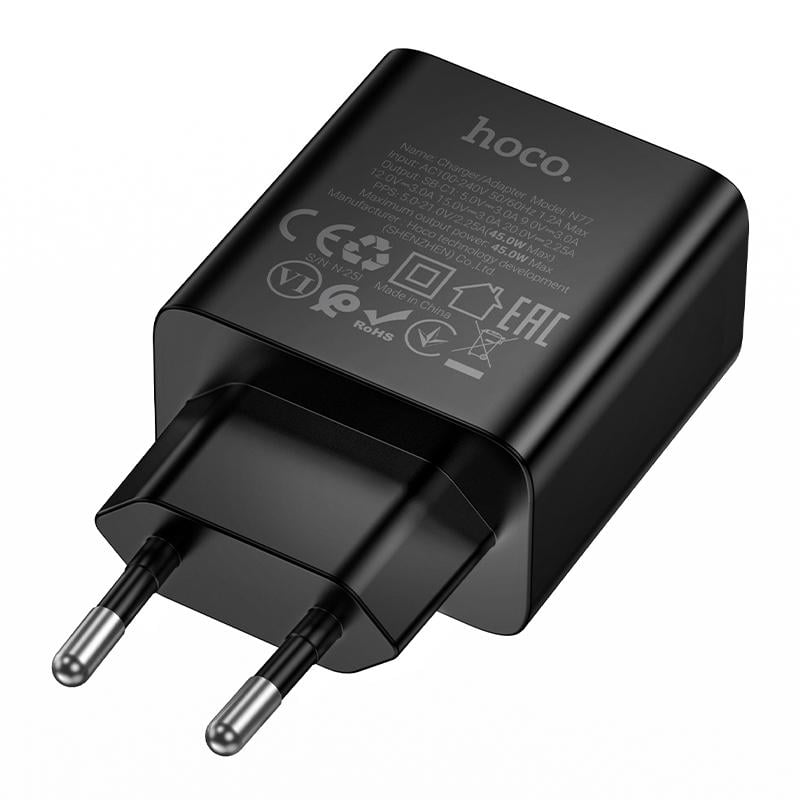Hoco Phone charger USB C QC PD 45W N77 black - Image 5