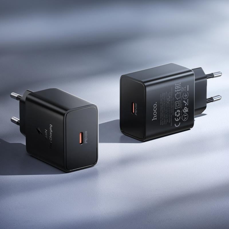 Hoco Phone charger USB C QC PD 45W N77 black - Image 6
