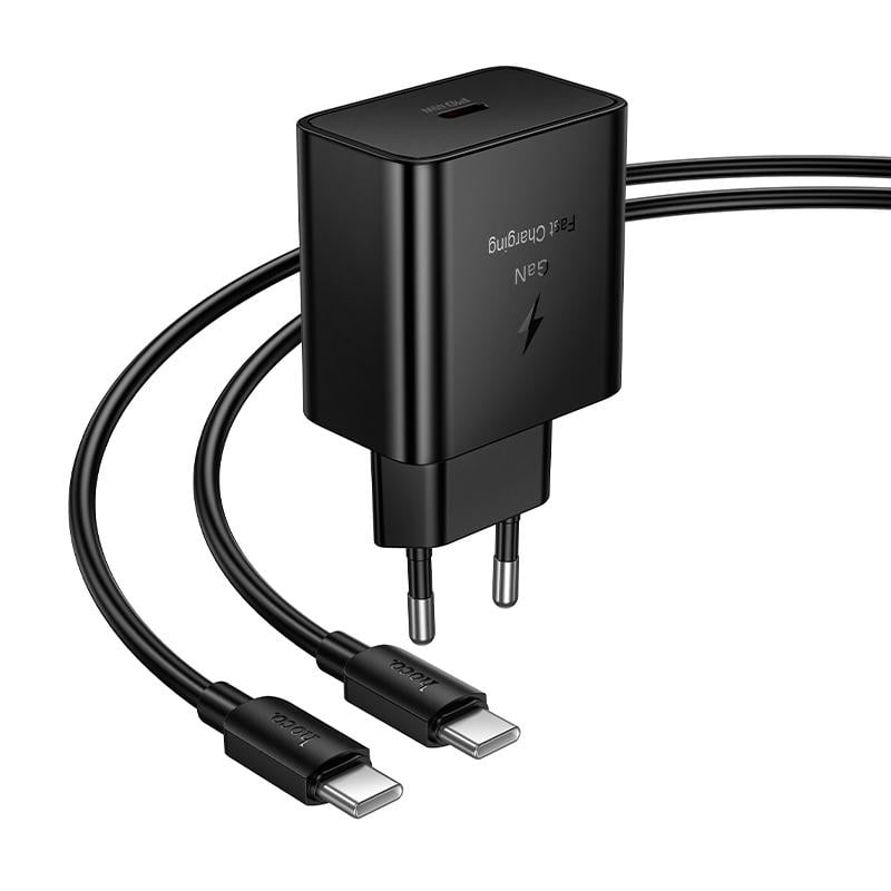 Hoco Phone charger USB C QC PD 45W + cable USB C to USB C N77 black - Image 3