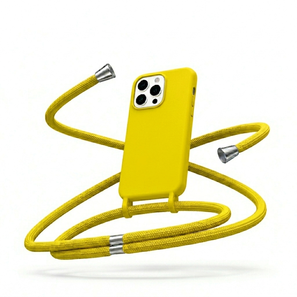 Θήκη Σιλικόνης με Κορδόνι για Samsung Galaxy A51 Mobicase – Κίτρινο
