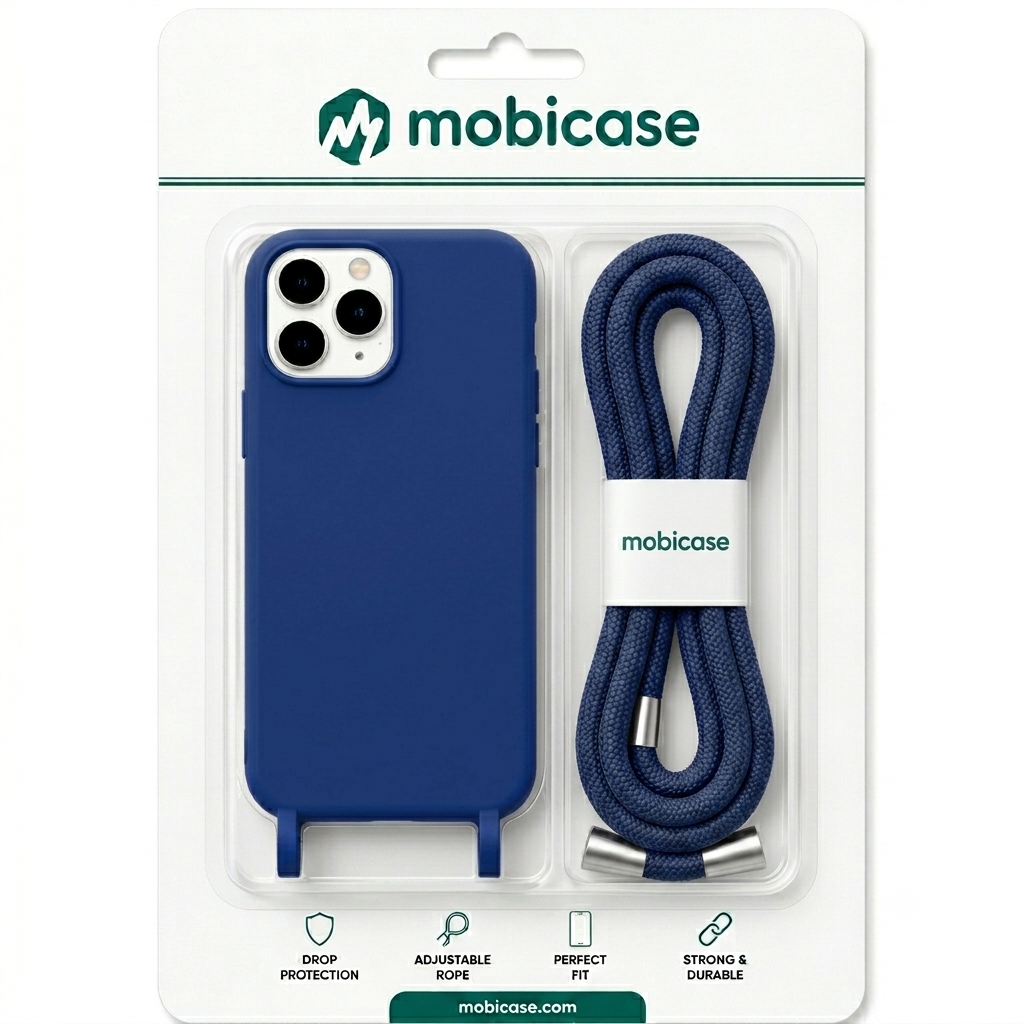 Θήκη Σιλικόνης με Κορδόνι για Samsung Galaxy A25 Mobicase – Μπλε - Image 2