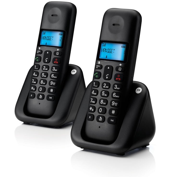 Motorola T302 Μαύρο (Ελληνικό Μενού) Διπλό Ασύρματο Τηλέφωνο με Ανοιχτή Ακρόαση