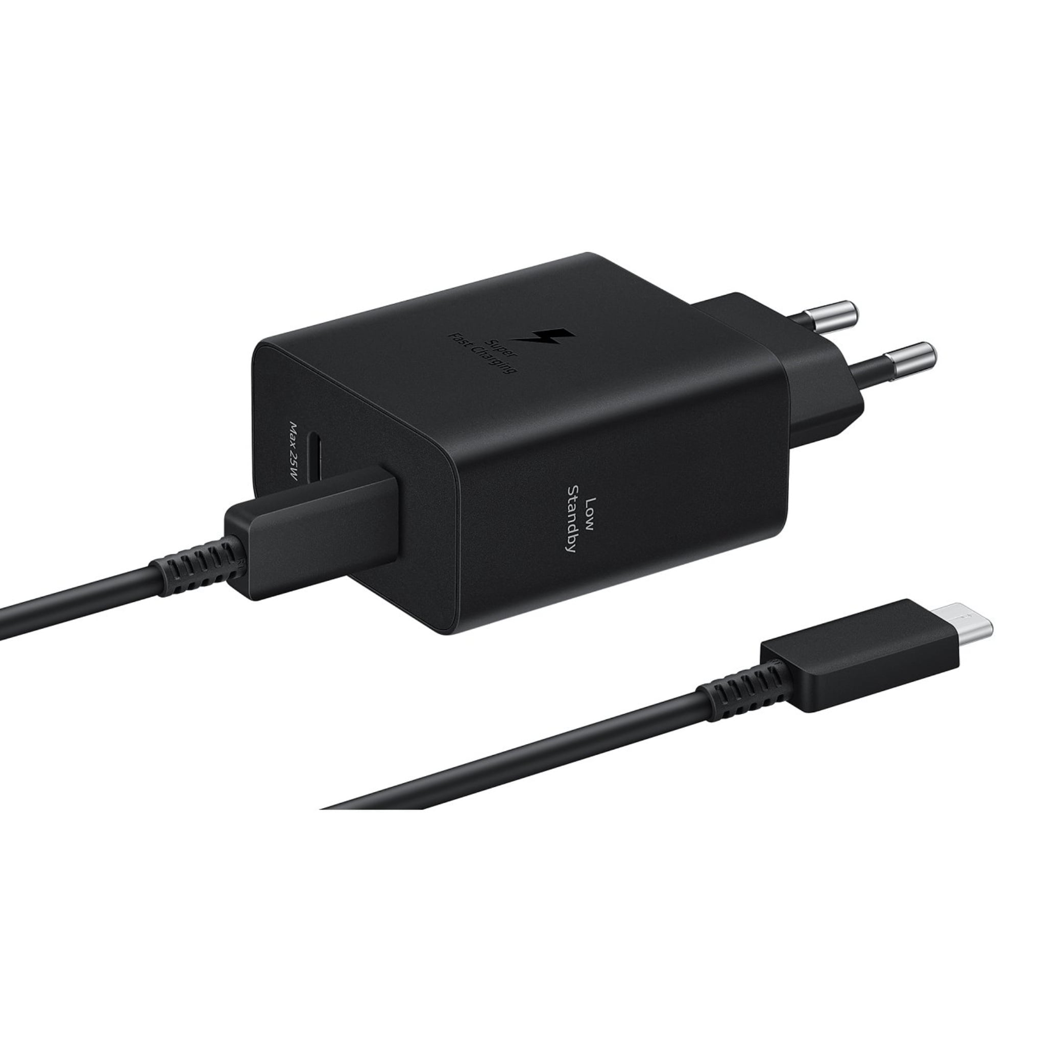 Samsung EP-T5020XBE Dual USB-C 50W Travel Charger + USB-C Data Cable Black