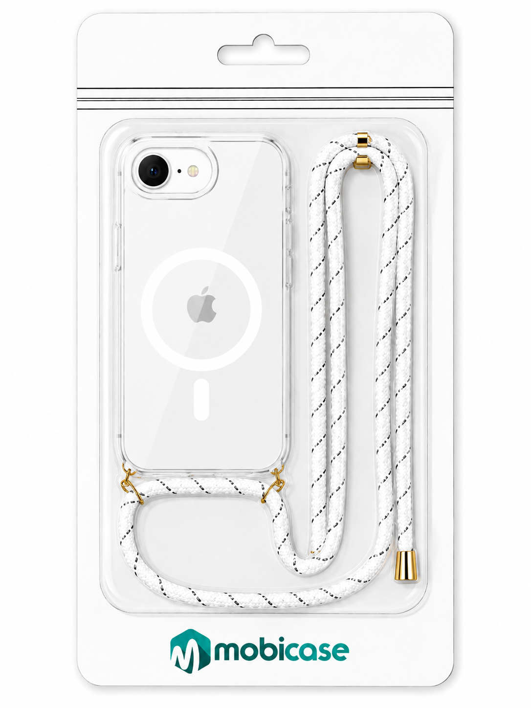 Θήκη Σιλικόνης με κορδόνι Λευκό για iPhone 11 Pro Max Διάφανη Mag Case - Image 2