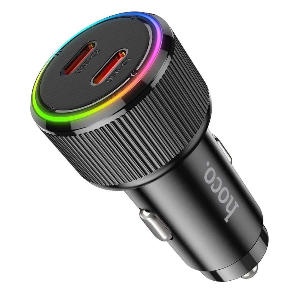 Car charger Hoco 2x USB-C QC PD 50W NZ14B black