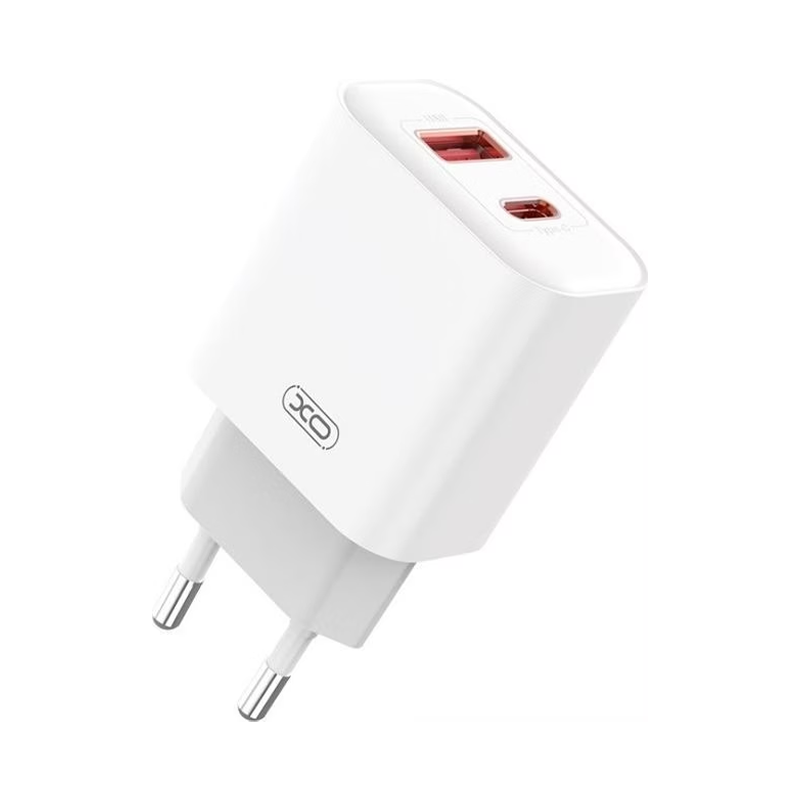 XO wall charger CE12 PD QC 3.0 20W 1x USB-Α 1x USB-C white - Image 3
