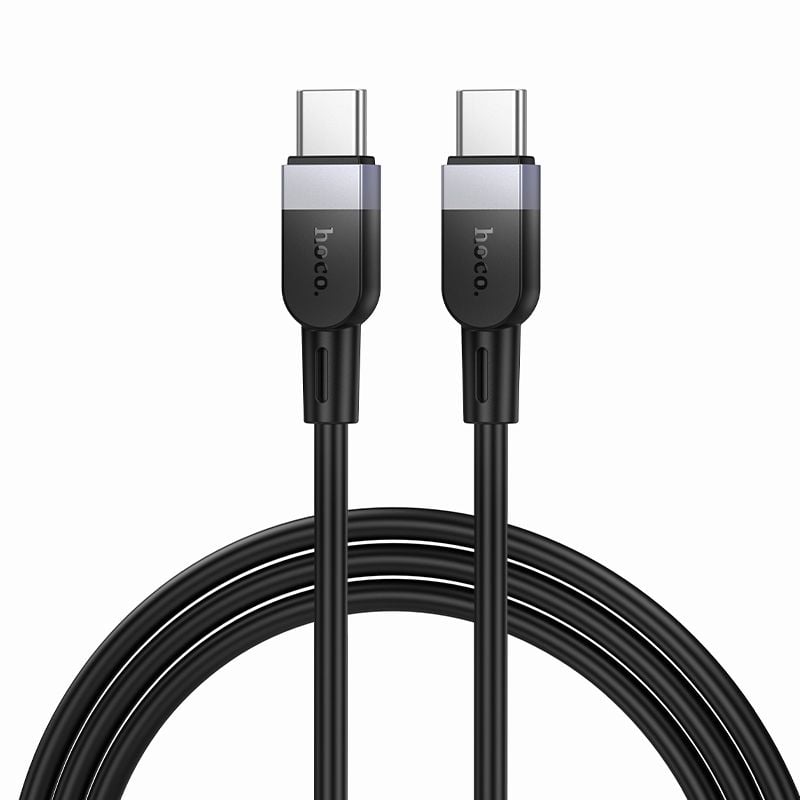Silicone Cable USB-C to USB-C Hoco 3A 60W 1m X109 black