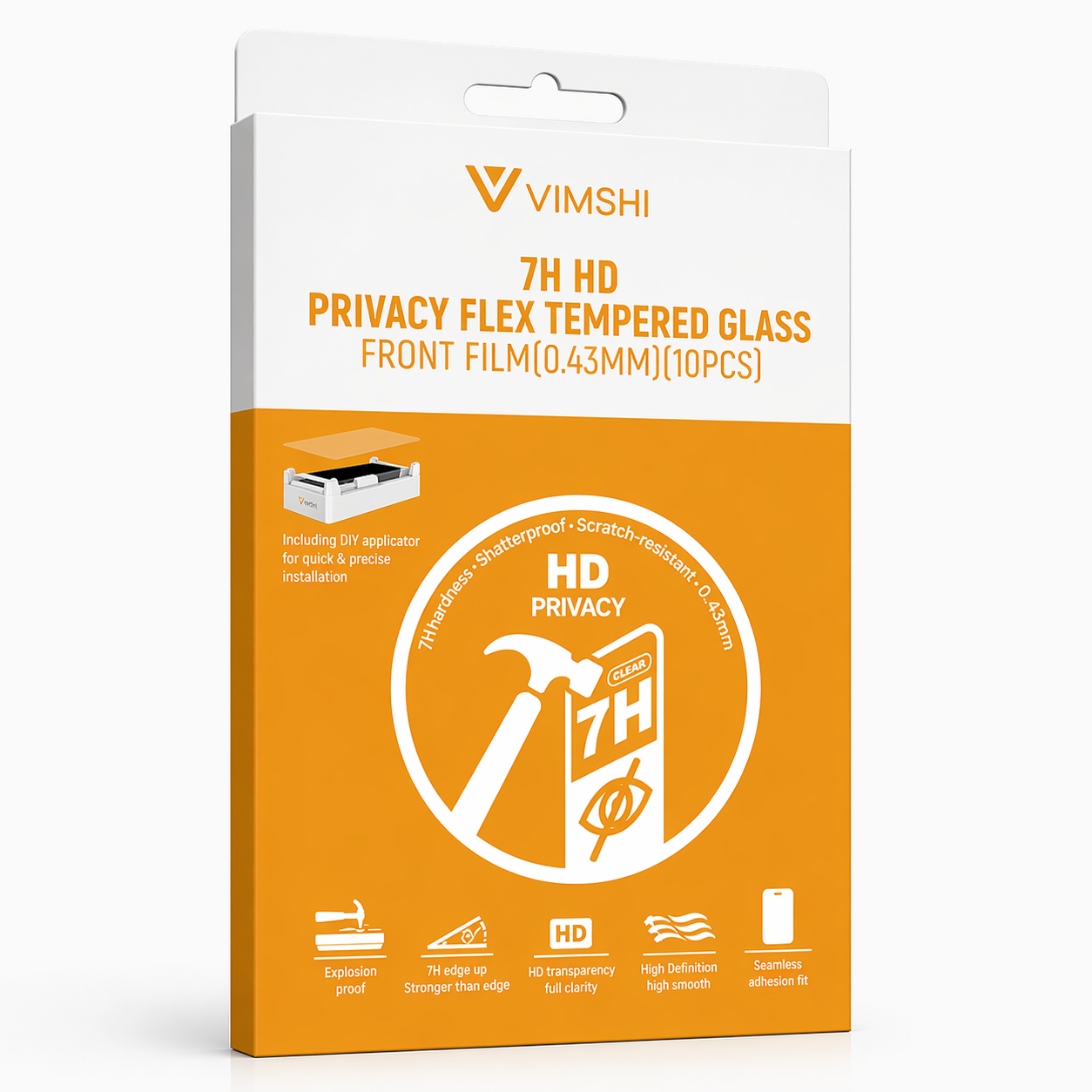 Devia Vimshi 7H Privacy 0.43mm HARD Flex Tempered Glass