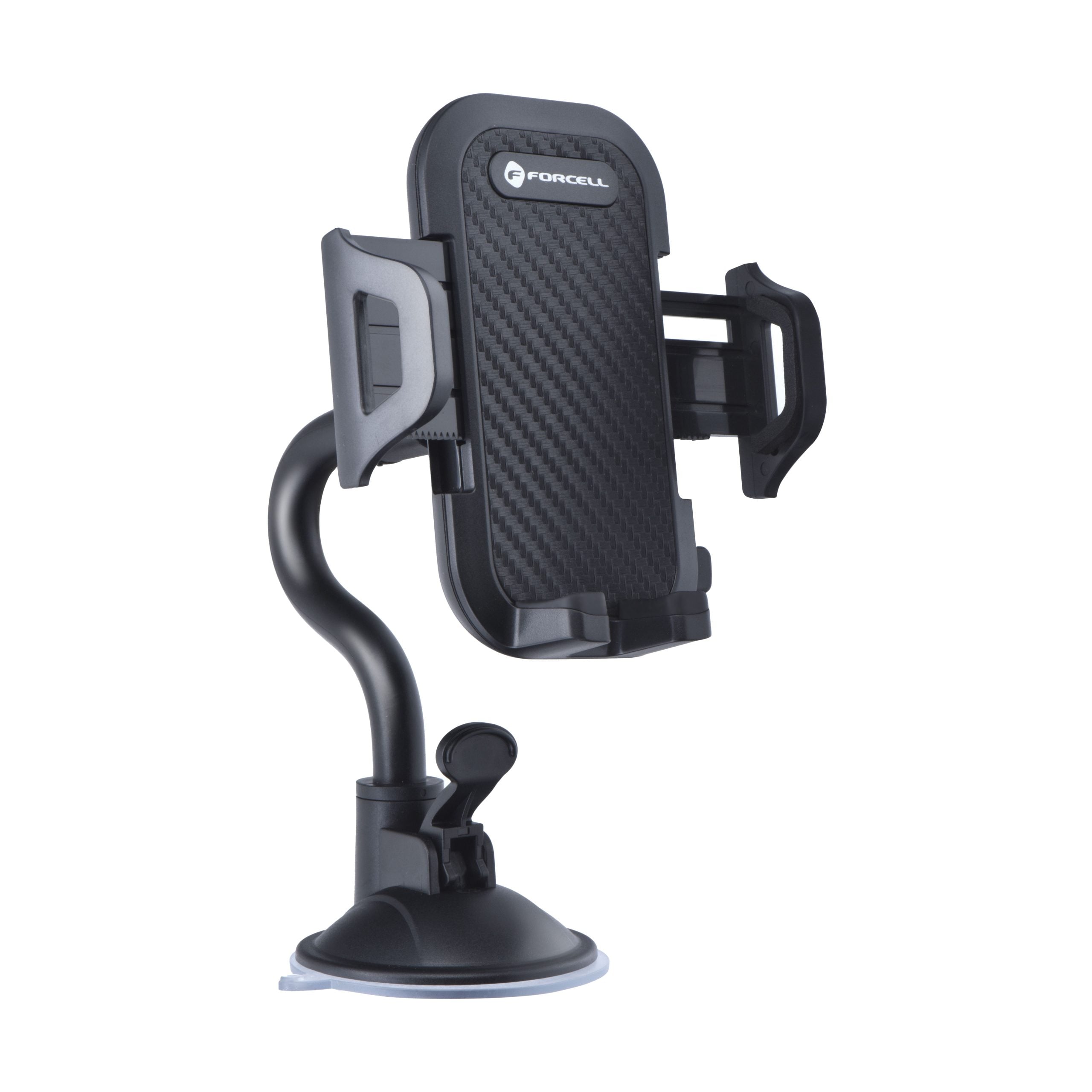 Forcell Car phone holder F-Grip Carbon Bracket arm 17cm windshield black