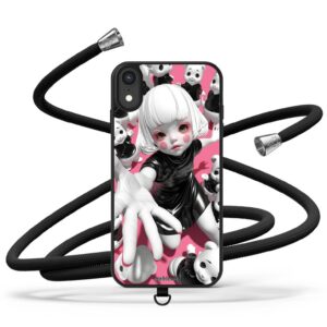 Θήκη iPhone για Όλα τα μοντέλα με Κορδόνι λαιμού & σχέδιο Girl (Κωδ:2002)