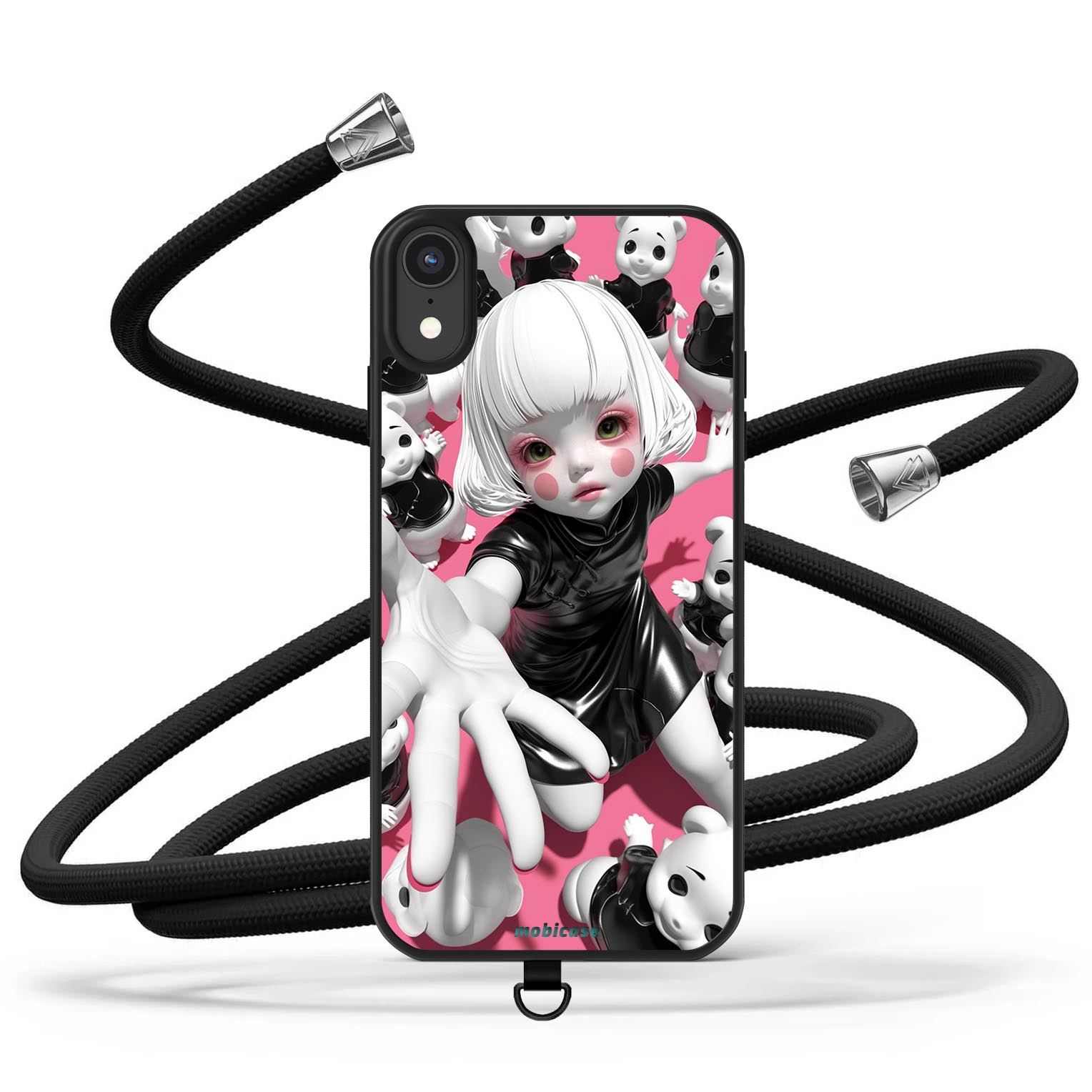 Θήκη iPhone για Όλα τα μοντέλα με Κορδόνι λαιμού & σχέδιο Girl (Κωδ:2002)