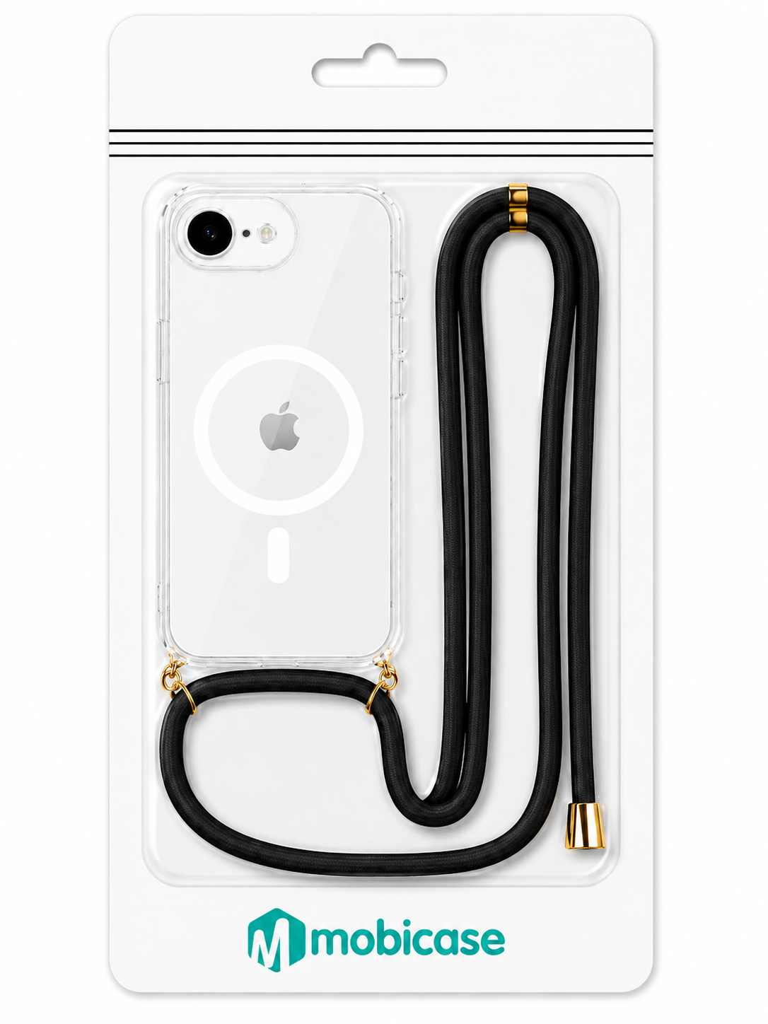 Θήκη Σιλικόνης με κορδόνι Μαύρο για iPhone 12 Pro Max Διάφανη Mag Case - Image 2