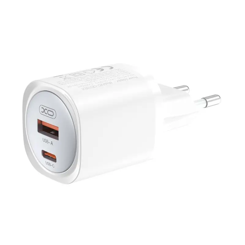 XO wall charger CE21 PD 30W 1x USB-C 1x USB white - Image 3