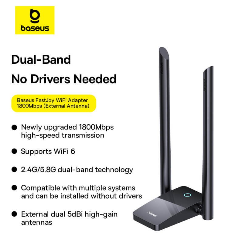 BASEUS Adapter/Wi-Fi Amplifier FastJoy, 1300Mbps, BA04 black – B01317600111-05 - Image 4