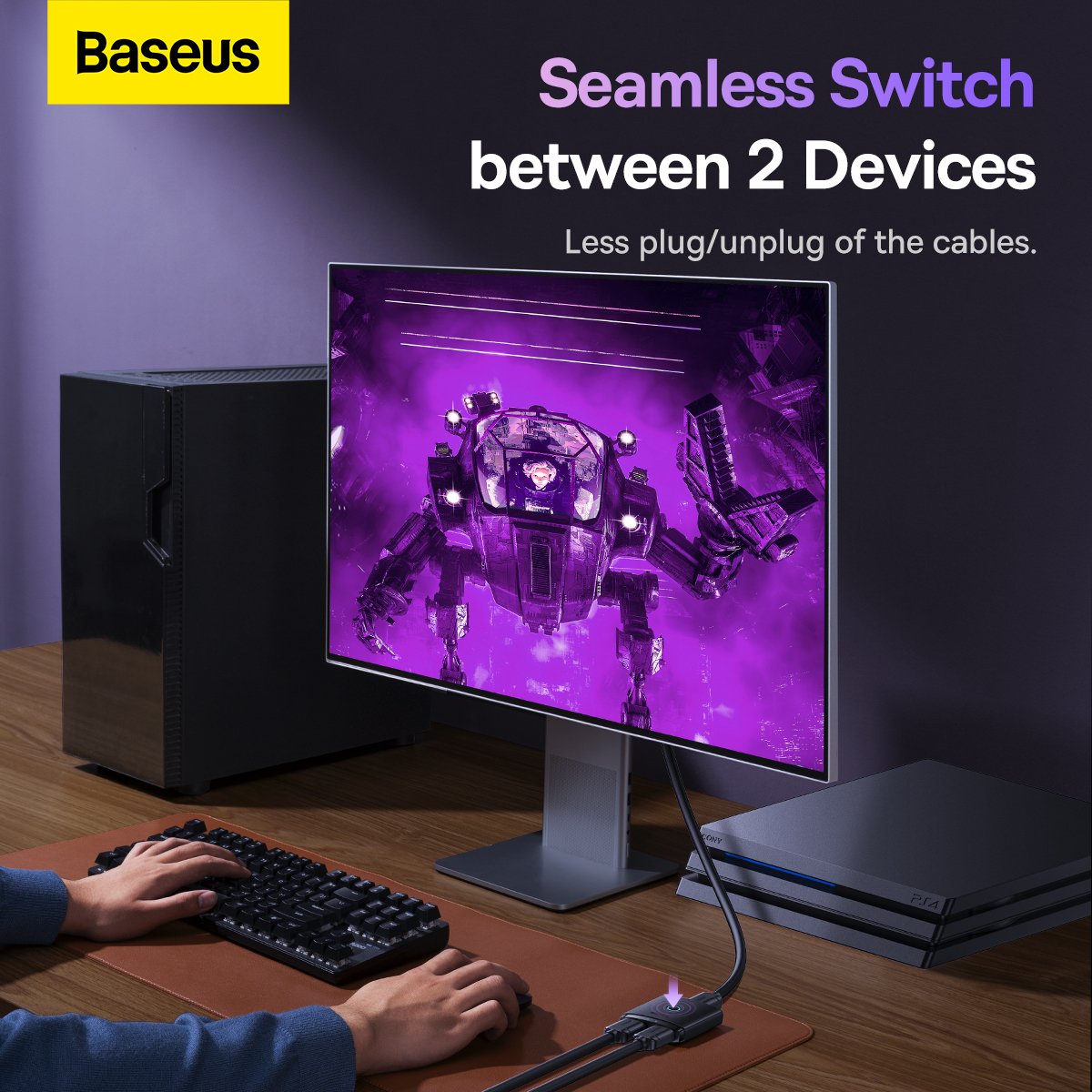 Baseus bidirectional HDMI switch AirJoy 2in1 - Image 6