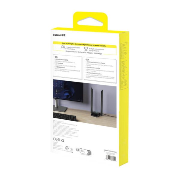 BASEUS Adapter/Wi-Fi Amplifier FastJoy, 1300Mbps, BA04 black – B01317600111-05 - Image 3