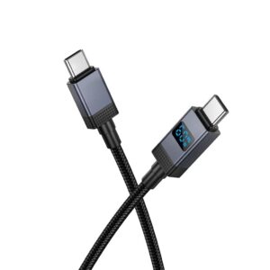 Καλώδιο USB-C σε USB-C Hoco 3A 60W με οθόνη 1m X118 μαύρο
