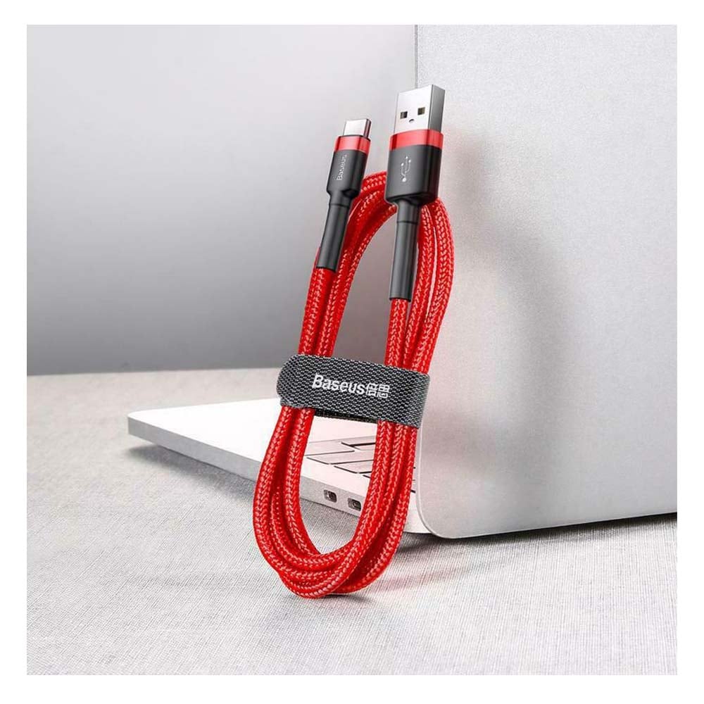 BASEUS Cable USB-A – Type-C, 2m, 2A, Cafule, CATKLF-C09 red - Image 6