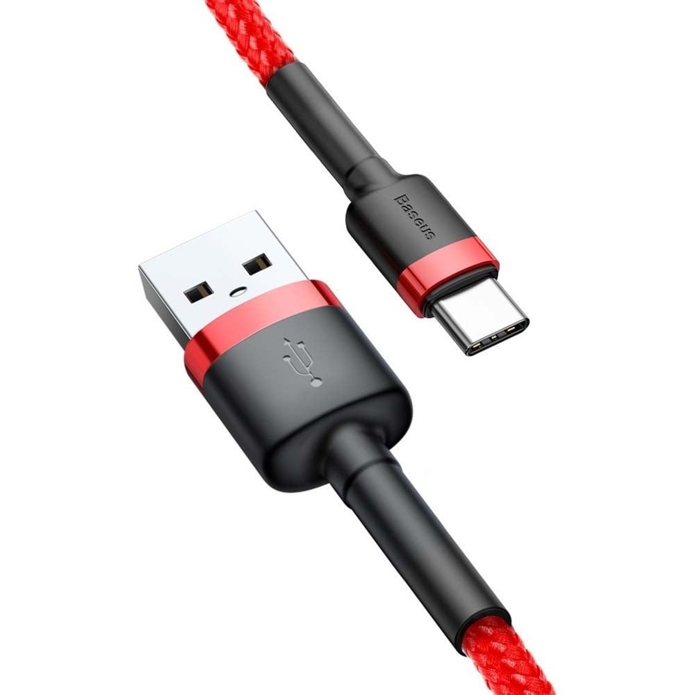 BASEUS Cable USB-A – Type-C, 2m, 2A, Cafule, CATKLF-C09 red - Image 4