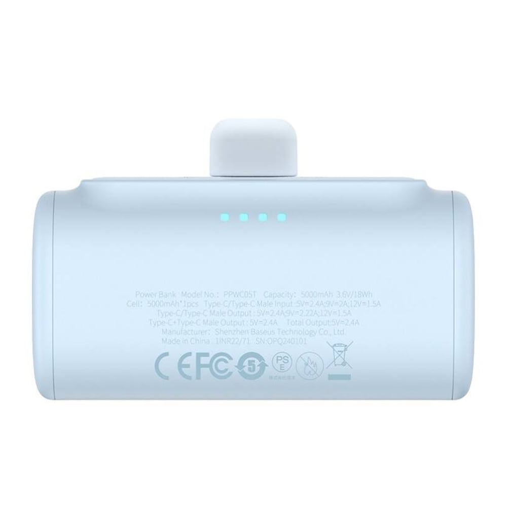BASEUS Power Bank 5000mAh 20W USB-C + USB-C blue – P10068306313-00 - Image 6