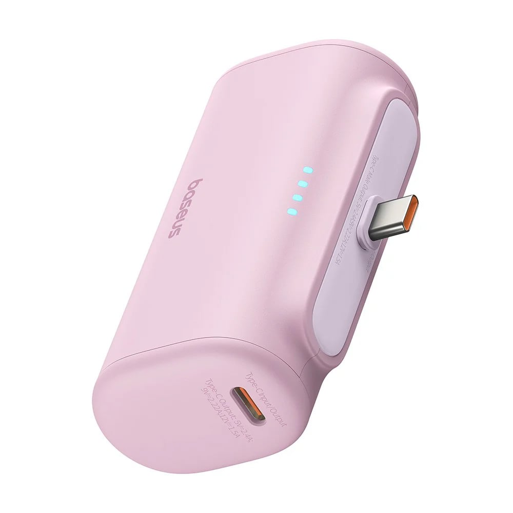 BASEUS Power Bank 5000mAh 20W Lightning + USB-C ροζ – P10068307413-00 - Image 13