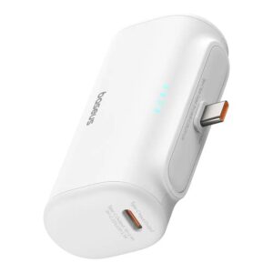 BASEUS Power Bank 5000mAh 20W USB-C + USB-C λευκό – P10068306213-00