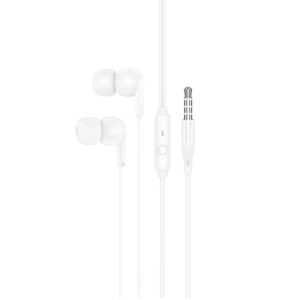 Hoco M124 ακουστικά με καλώδιο Jack 3,5mm και μικρόφωνο λευκά