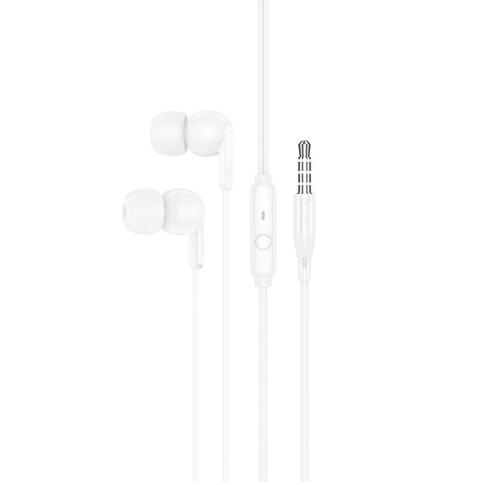 Hoco M124 ακουστικά με καλώδιο Jack 3,5mm και μικρόφωνο λευκά