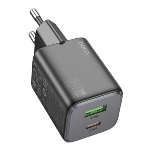 Φορτιστής Hoco N41 USB-A + USB-C QC3.0 PD 3A 20W Μαύρος