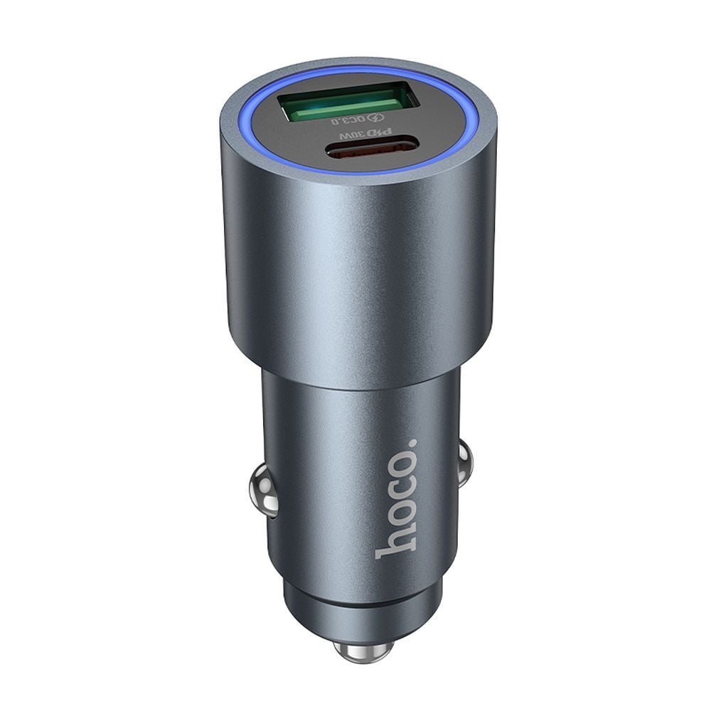 Φορτιστής αυτοκινήτου Hoco USB-A + USB-C PD QC3.0 48W Z60 μαύρος