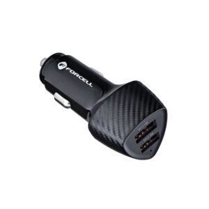 FORCELL F-ENERGY Carbon CC50-2A φορτιστής αυτοκινήτου 2 x USB A QC3.0 3A 36W μαύρος