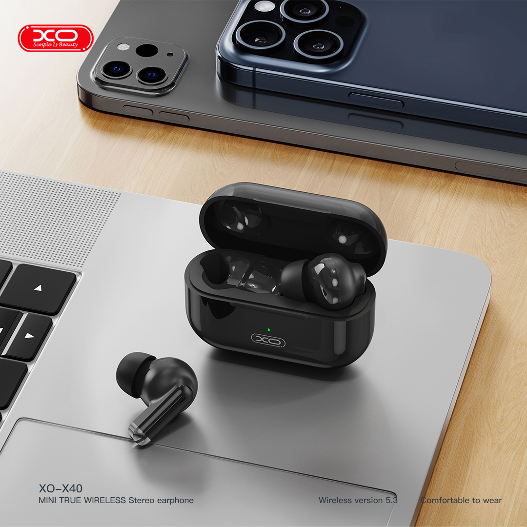 XO Bluetooth ακουστικά X40 TWS μαύρα - Image 4