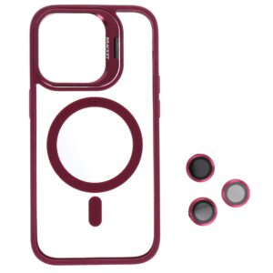 Mag Case Θήκη Σιλικόνης για iPhone 16 Plus με Προστασία Κάμερας Kickstand – Bordeaux Open Ring