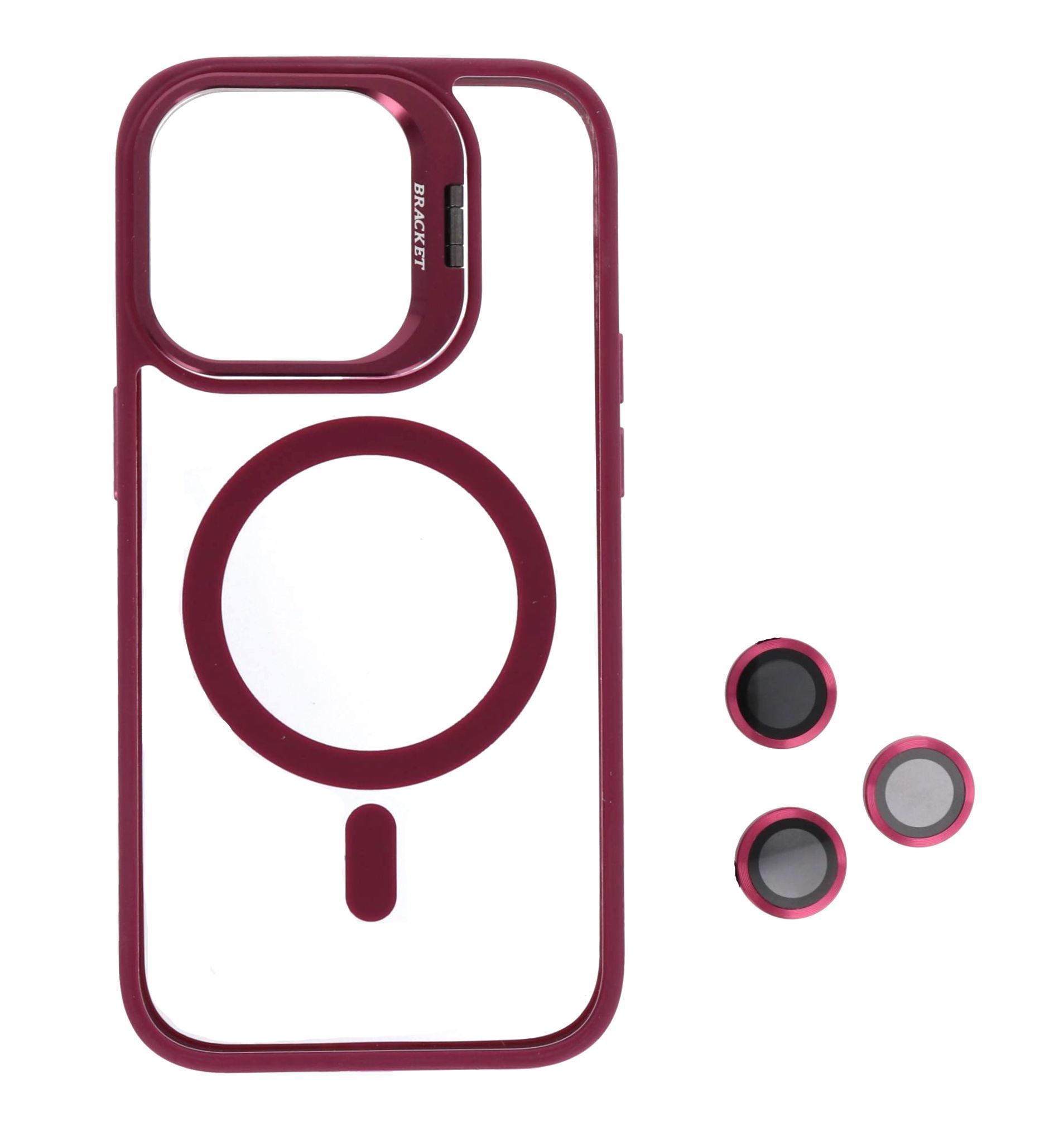 Mag Case Θήκη Σιλικόνης για iPhone 16 Plus με Προστασία Κάμερας Kickstand – Bordeaux Open Ring