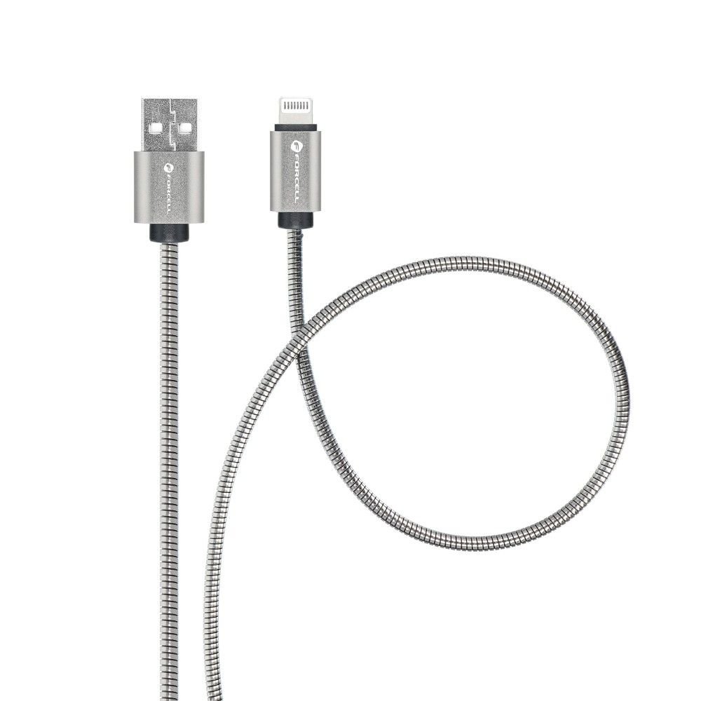 FORCELL F-ENERGY Metal C236 καλώδιο USB-A σε Lightning 2,4A 12W 1m ασημί - Image 3