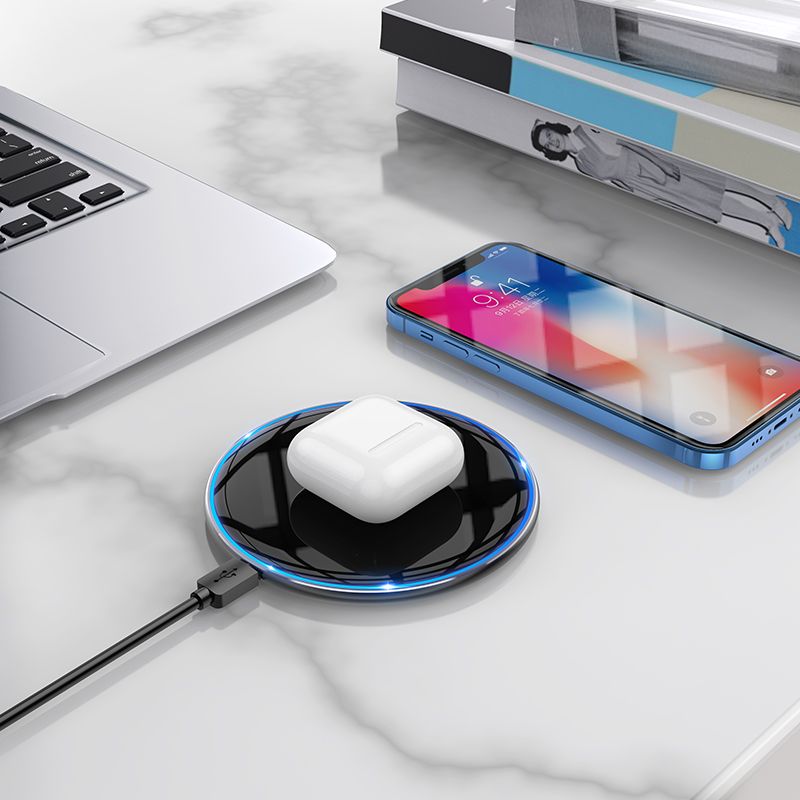 Wireless charger Hoco 2A 15W with light CW6 PRO black - Image 7