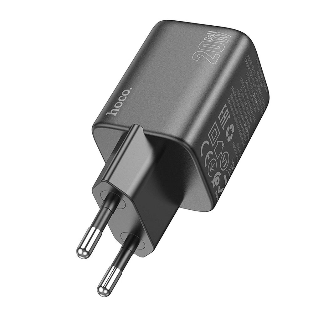 Φορτιστής Hoco N41 USB-A + USB-C QC3.0 PD 3A 20W Μαύρος - Image 3